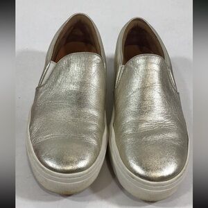 Women’s Tory Burch Metallic Goat Leather Slip On Sneakers Size 7.5M
